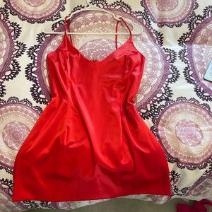 Tobi red satin dress